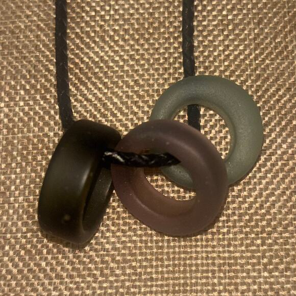 Seaglass Bottleneck Necklace 18” Length on Black Cord Beachy - Picture 5 of 5